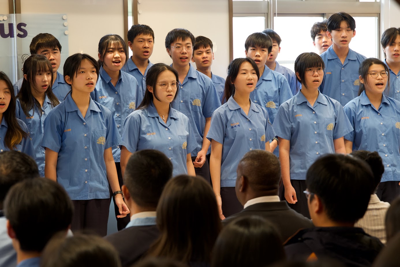 Students from Chu-Lin Private High School sing